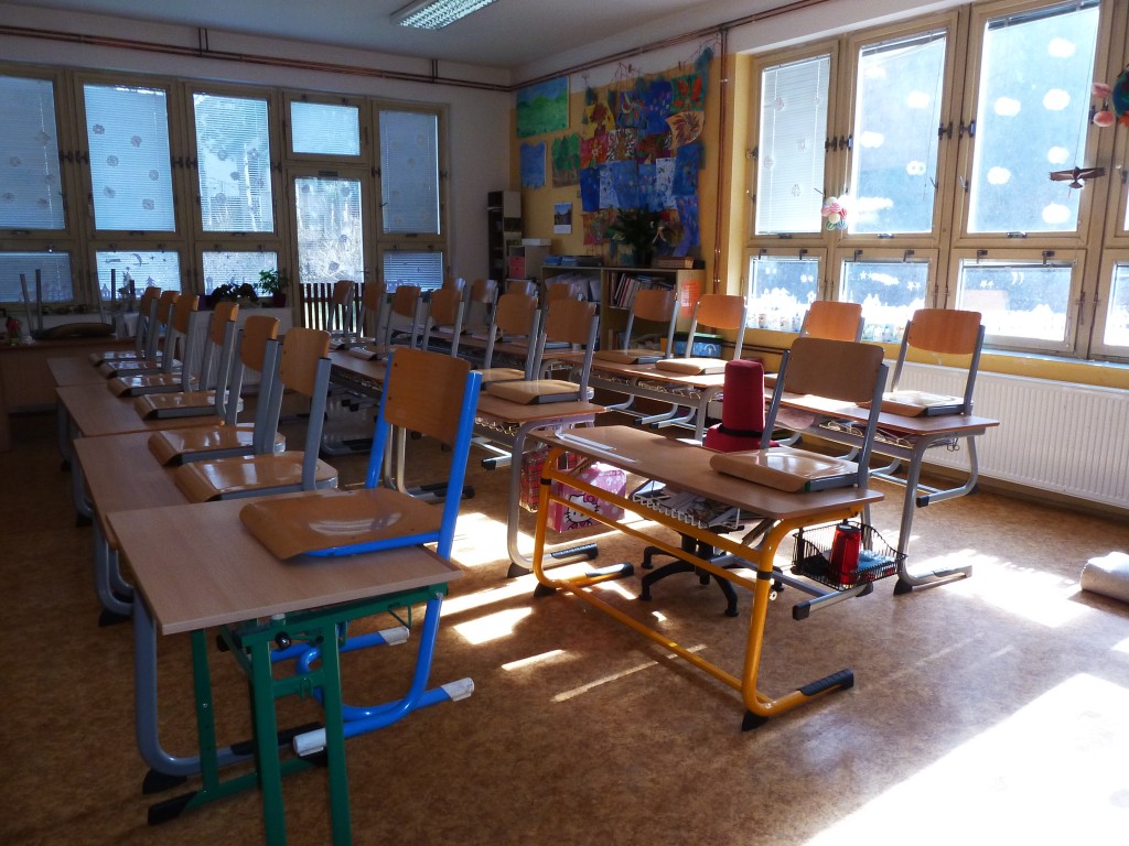 Třída v areálu prvního stupně ZŠ