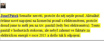 Vyjádření starosty Pátka z facebookové diskuze