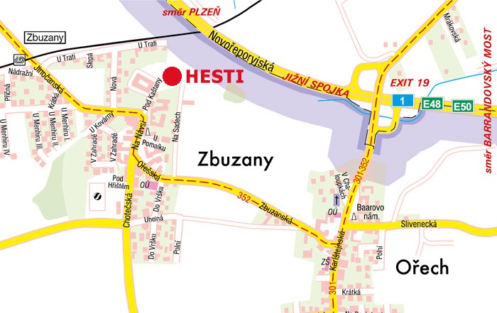 komunikace Na Sadech, kde sídlí společnost HEISTI