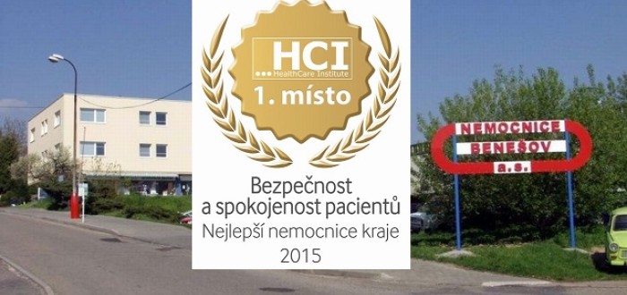 Benešovská nemocnice získala ocenění HealthCare Institute o.p.s.