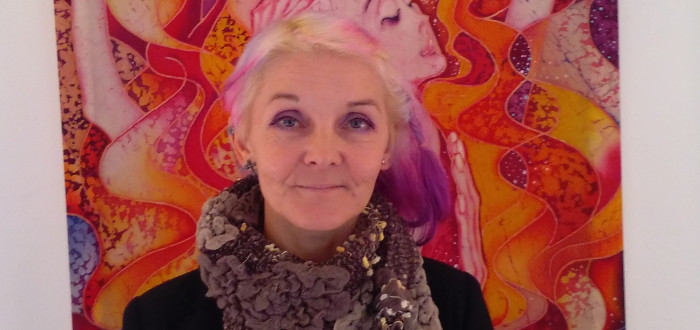 Ljuba Vitkovská před svým dílem