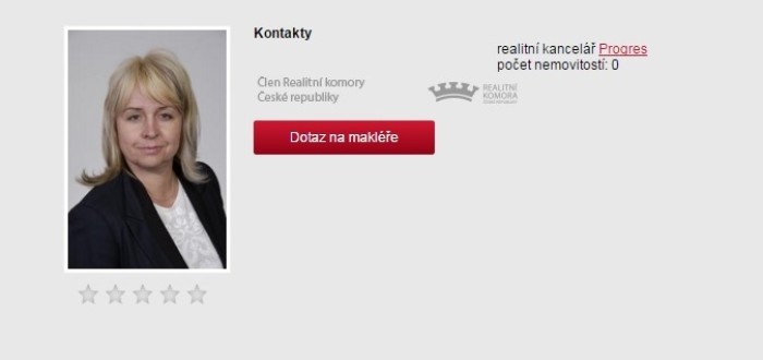 Exstarostka se vydala na dráhu realitní makléřky. Přitom sama obývá byt o výměře 100 m čtverečních za 1500 Kč měsíčně