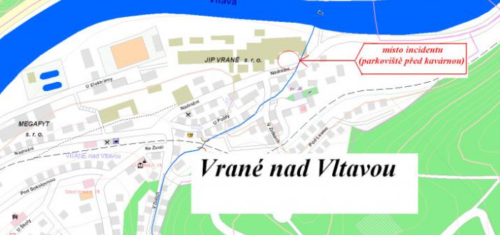 Místo incidentu označené šipkou
