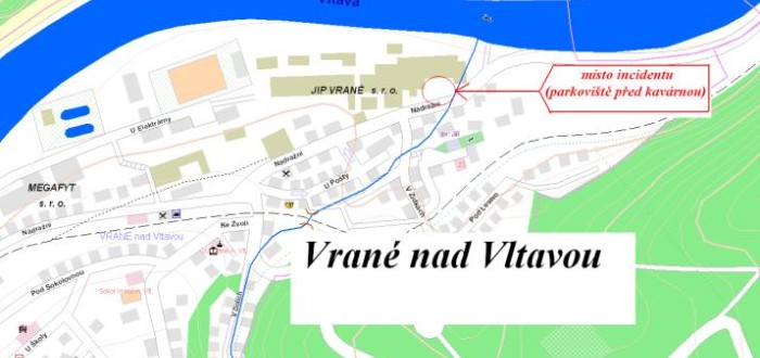 Místo incidentu označené šipkou
