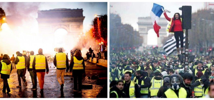 Champs-Élysées plná žlutých vest