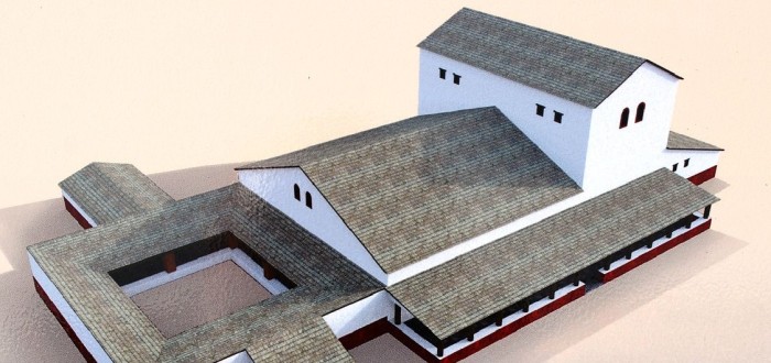 Rekonstrukce podoby dřevěné obytné budovy, která stávala v Hradisku