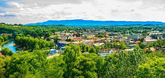 Panorma Českého Těšína, i zde působil mladý deviant