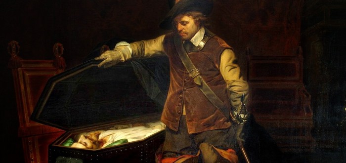 Oliver Cromvell odsoudil k smrti krále Karla I. Jeho syn Karel II. zase nechal "popravit" Cromwellovo mrtvé tělo