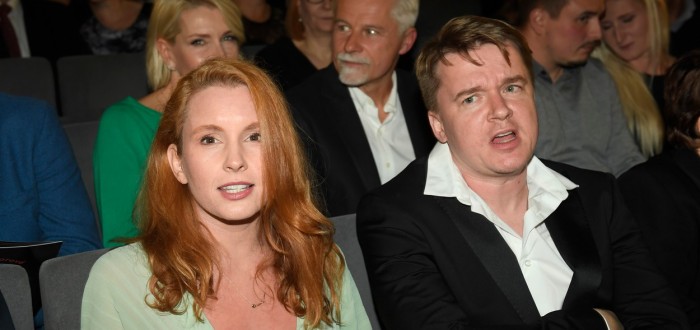 Denisa Nesvačilová s Petrem Kolečkem na premiéře muzikálu Biograf lásky