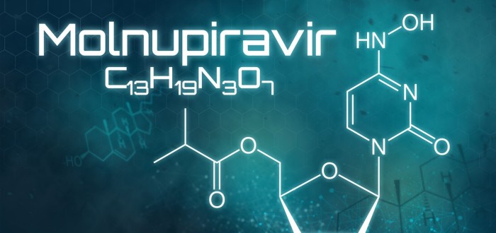 Molnupiravir je proléčivo syntetického nukleosidového derivátu N4-hydroxycytidinu a uplatňuje své antivirové působení zavedením chyb kopírování během replikace virové RNA