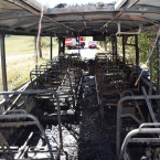 Hořel autobus na příbramsku
