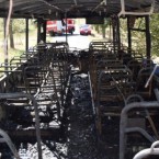 Požár zcela pohltil i interiér autobusu. Ilustrační foto