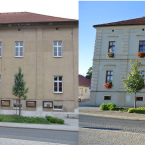 Předtím a pak je velký rozdíl, muškáty v oknech dotvoří historický a romantický pocit.