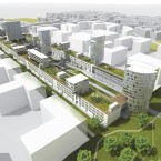Pohled na hlavní bulvár nové čtvrti Žižkov City