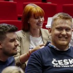 Aneta Zicklerová na jedné z akcí hnutí ANO. Půvabná zrzka měla mít s Babišem poměr