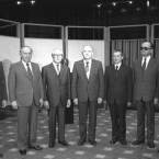Vůdcové států Varšavské smlouvy v roce 1987, první zleva Gustáv Husák