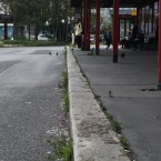 Nástupiště je zasypané cigaretovými nedopalky