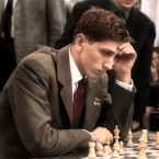 Bobby Fischer v roce 1960 v Lipsku (kolorováno)