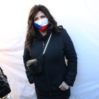 Ilona Csáková před svým vystoupením na Václavském náměstí v rámci demonstrace proti vládním opatřením