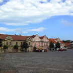 Náměstí ve Velvarech, kde se stala vražda dodávkou
