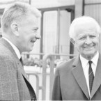 Josef Smrkovský byl významným představitelem reformního procesu v roce 1968. Následoval však rychlý mocenský pád. Na snímku s generálem Ludvíkem Svobodou 